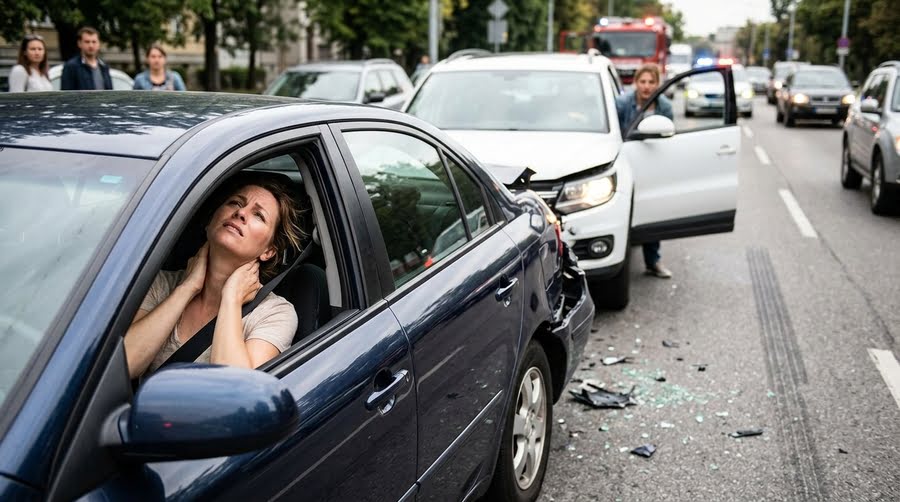 Whiplash in a car accident